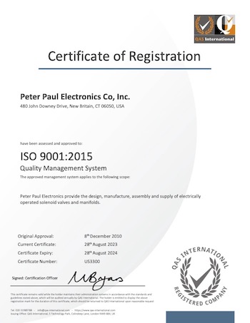 ISO 9001 Certification Registration Certificate