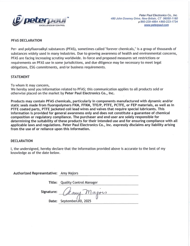 PFAS Declaration