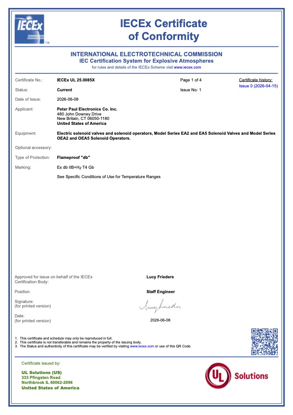 IECEx Certificate of Conformity