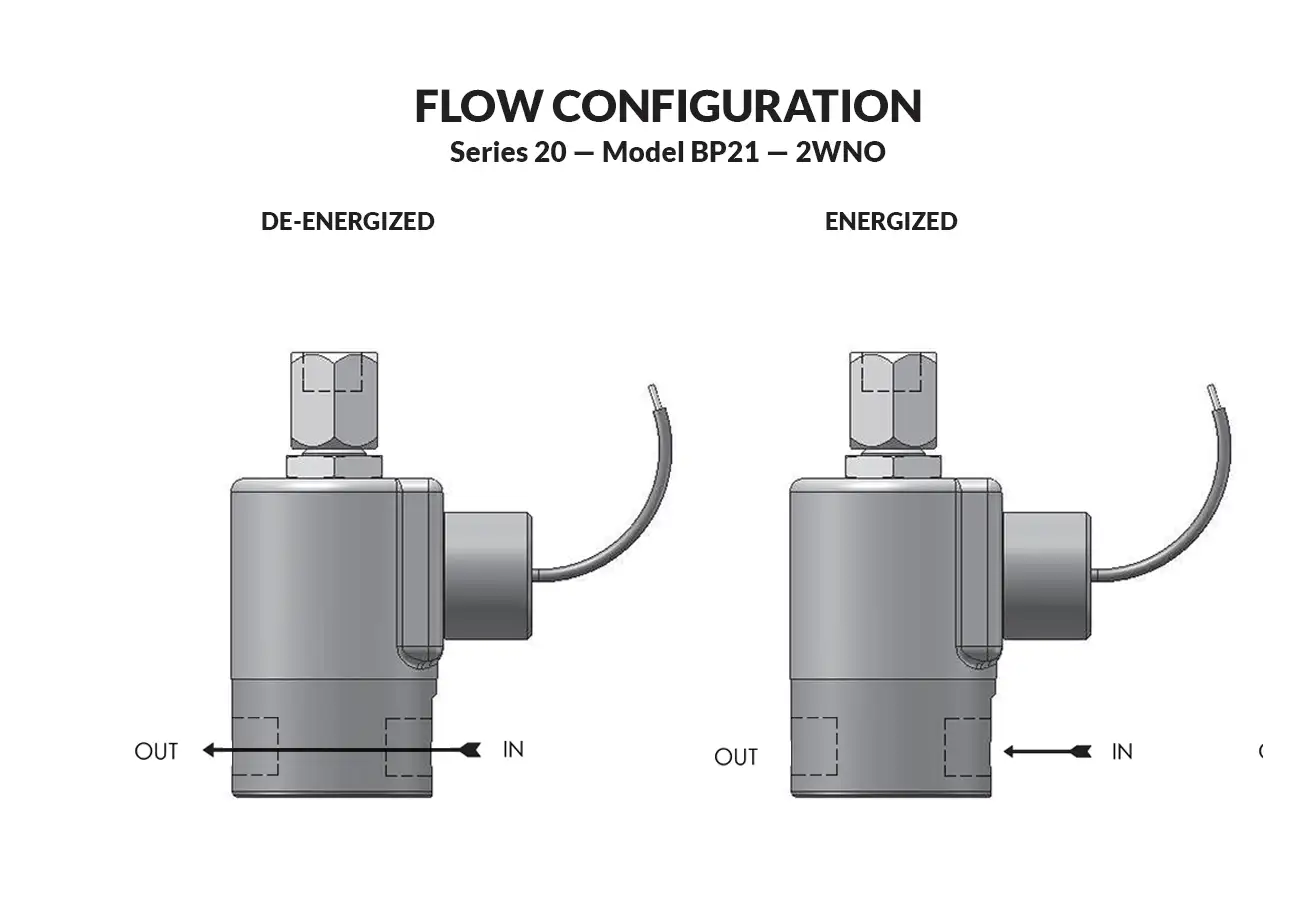 Series 20 Model BP21 (Body Ported) flow diagram