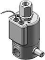 Technical drawing — MODEL 25 MANUAL OVERRIDE 3-WAY DIRECTIONAL CONTROL GROMMET HOUSING WITH LEADS