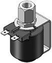 Technical drawing — MODEL O25 3-WAY DIRECTIONAL CONTROL YOKE WITH SPADE TERMINALS