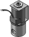 Technical drawing — BODY OPTION "O" 3WNC EXHAUST TO ATMOSPHERE YOKE WITH LEADS