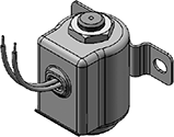 Technical drawing — MODEL OLLW52 2WNC GROMMET/BRACKET WITH LEADS