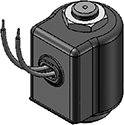 Technical drawing — MODEL OLLW52 2WNC GROMMET HOUSING WITH LEADS