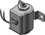 Technical drawing — MODEL OLLW53 3WNC EXHAUST TO ATMOSPHERE GROMMET/BRACKET WITH LEADS