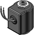 Technical drawing — MODEL OLLW53 3WNC EXHAUST TO ATMOSPHERE GROMMET HOUSING WITH LEADS