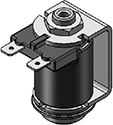 Technical drawing — MODEL OLLW53 3WNC EXHAUST TO ATMOSPHERE YOKE WITH SPADE TERMINALS