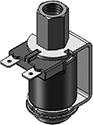 Technical drawing — MODEL OLLW53 3WNC PIPED EXHAUST YOKE WITH SPADE TERMINALS