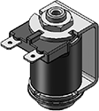 Technical drawing — MODEL OLW53 3WNC EXHAUST TO ATMOSPHERE YOKE WITH SPADE TERMINALS