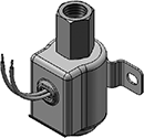 Technical drawing — MODEL OLW53 3WNC PIPED EXHAUST GROMMET/BRACKET HOUSING WITH LEADS