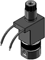 Technical drawing — 3WNO PIPED EXHAUST MOLDED LEAD STYLE COIL STAINLESS STEEL BODY WITH 10-32 PORTS