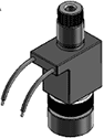 Technical drawing — 3W DIRECTIONAL CONTROL PIPED EXHAUST MOLDED LEADS COIL STUD MANIFOLD MOUNT WITH STAINLESS STEEL BODY