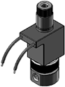 Technical drawing — 3W MULTI-PURPOSE PIPED EXHAUST MOLDED LEAD STYLE COIL STAINLESS STEEL BODY WITH 10-32 PORTS