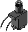 Technical drawing — MODEL O585 3-WAY DIRECTIONAL CONTROL MOLDED COIL WITH LEADS