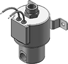 Technical drawing — MODEL 75 1/4-18 NPT 3-WAY DIRECTIONAL CONTROL GROMMET/BRACKET CONNECTION