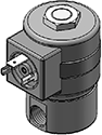 Technical drawing — MODEL 22 1/4-18 NPT 2WNC MAGNETIC LATCHING DIN STYLE COIL