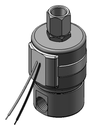 Technical drawing — SERIES 20 MODEL 23 1/4-18 NPT 3WNC PIPED EXHAUST MAGNETIC LATCHING COIL WITH LEADS