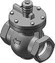 Technical drawing — 2WNC MAGNET LATCHING COIL WITH LEADS 3" NPT PORTS