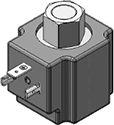 Technical drawing — MODEL OBPO21 2WNO BODY PORTS DIN STYLE COIL