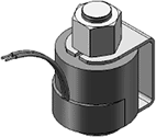 Technical drawing — MODEL OBPO21 2WNO BODY PORTS MOLDED COIL WITH YOKE