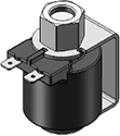 Technical drawing — MODEL OBPO21 2WNO BODY PORTS YOKE WITH SPADE TERMINALS