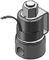 Technical drawing — MODEL BP21 1/4-18 NPT 2WNO BODY PORTS YOKE WITH LEADS